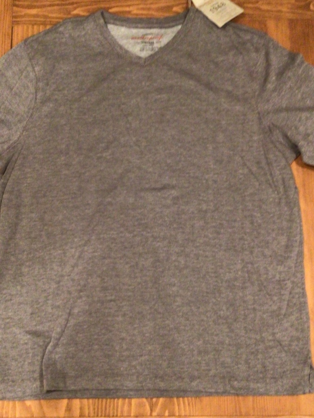 Weatherproof Men's V-Neck T-Shirt in Heather Gray large